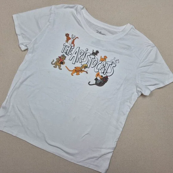 Disney The Aristocats White Short Sleeve T-Shirt Size XL EXCELLENT CONDITION!!! - Picture 1 of 4